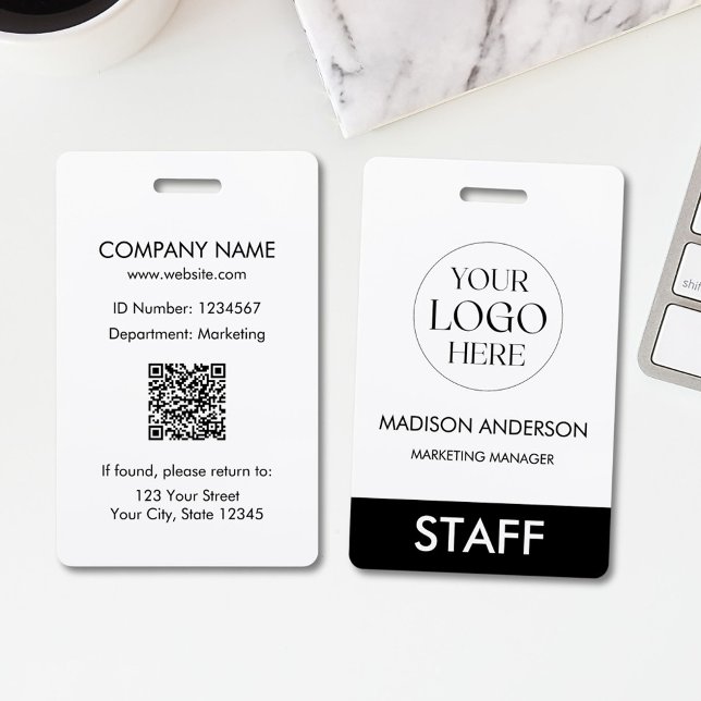 Nom personnalisé Logo d'entreprise Badge Employé (In situ)
