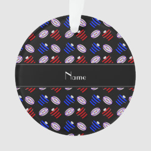Nom personnalisé maillots noirs de rugby à balle