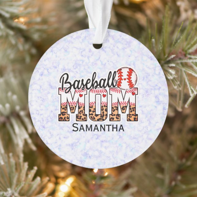 Nom personnalisé Maman de baseball | Fête des mère (Arbre)