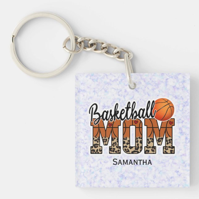 Nom personnalisé Maman de basket-ball | Porte - cl (Devant)