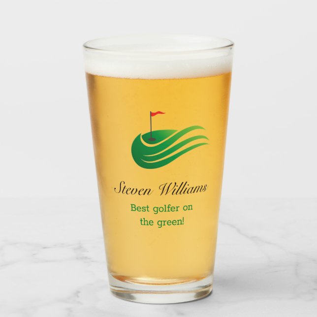 Nom personnalisé Meilleur verre de bière de Golfeu (Devant (rempli))