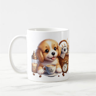 Nom personnalisé mignon chiot mug cadeau d'automne