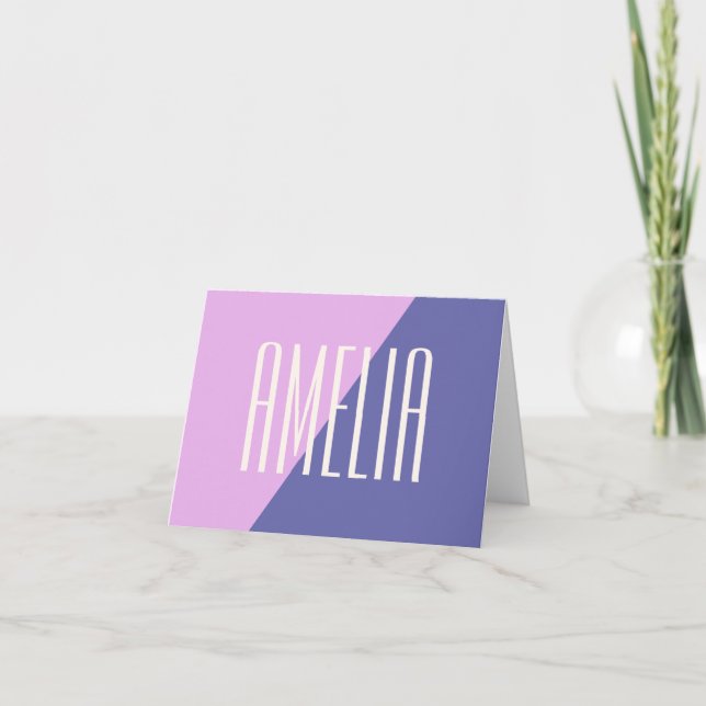 Nom personnalisé moderne géométrique rose violet (Devant)
