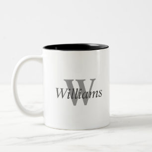 Nom personnalisé Monogram Coffee Mug