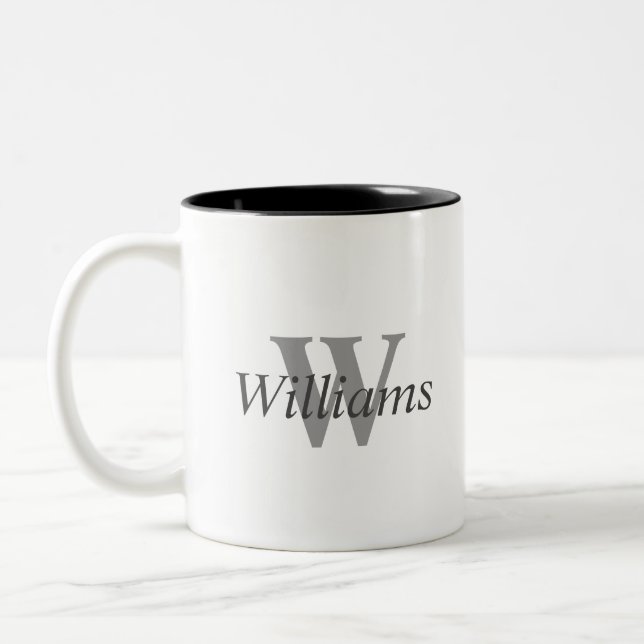 Nom personnalisé Monogram Coffee Mug (Gauche)