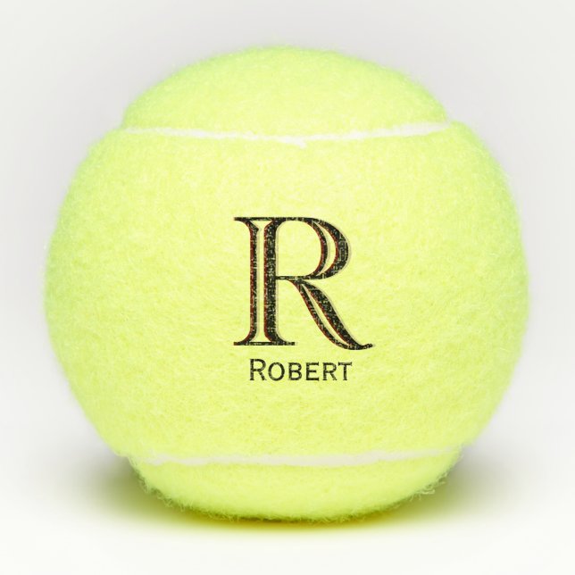 Nom personnalisé Monogramme balle de tennis (Devant)