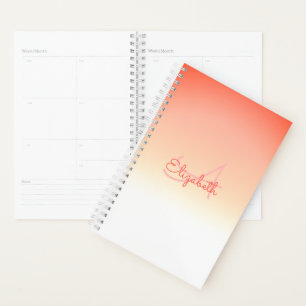 Nom personnalisé Monogramme initial Corail Blanc O