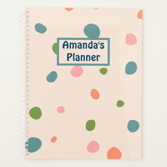 Nom personnalisé monogramme mignon motif points ro (Devant)
