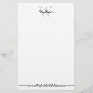 Nom personnalisé Monogramme Papeterie