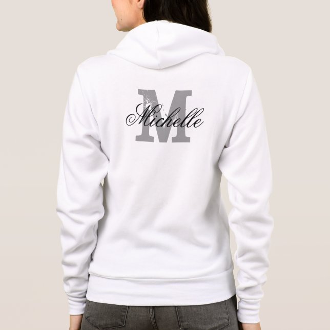 Nom personnalisé monogramme polaire sweat - shirt  (Dos)