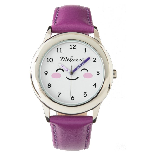 Nom personnalisé montre fille avec le visage kawai (devant)