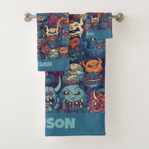 Nom personnalisé Motif monstre pour enfants