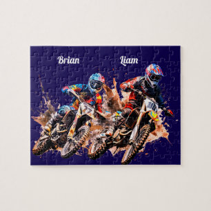 Nom personnalisé Motocross Puzzle