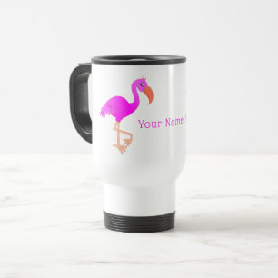 Nom personnalisé Mug de voyage avec Flamants roses