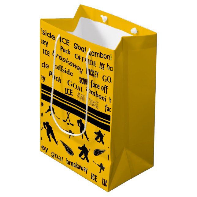 Nom personnalisé Numéro Hockey Sac cadeau (Devant Angle)