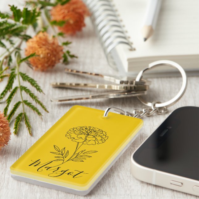Nom personnalisé Octobre Marigold Flower de naissa (Devant droit)