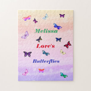 Nom personnalisé papillon Puzzle