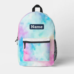 Nom personnalisé Pastel Tie Dye Sac à dos