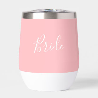 Nom personnalisé Pink Script Simple Bride Mariage