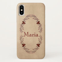 Nom personnalisé Pip Berry Hearts iPhone X Coque