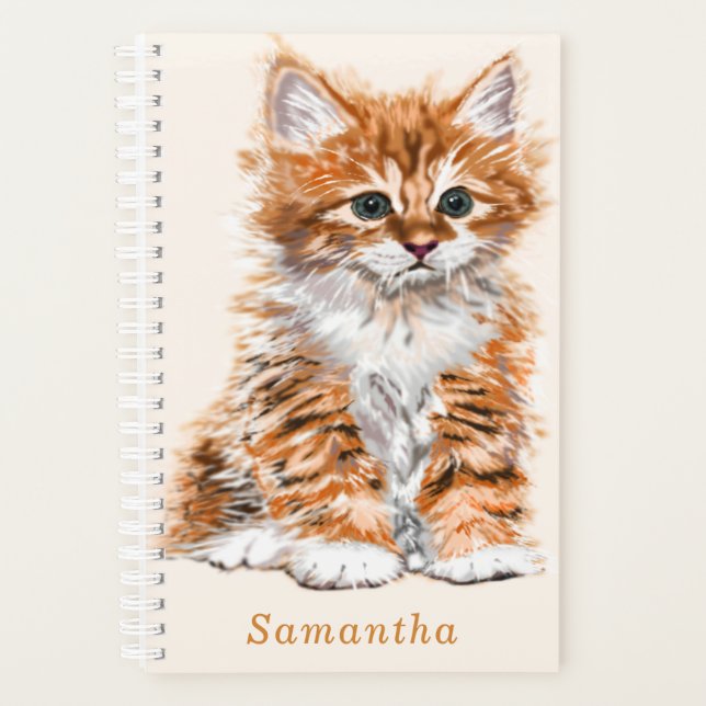 Nom personnalisé planificateur avec chat bébé mign (Devant)