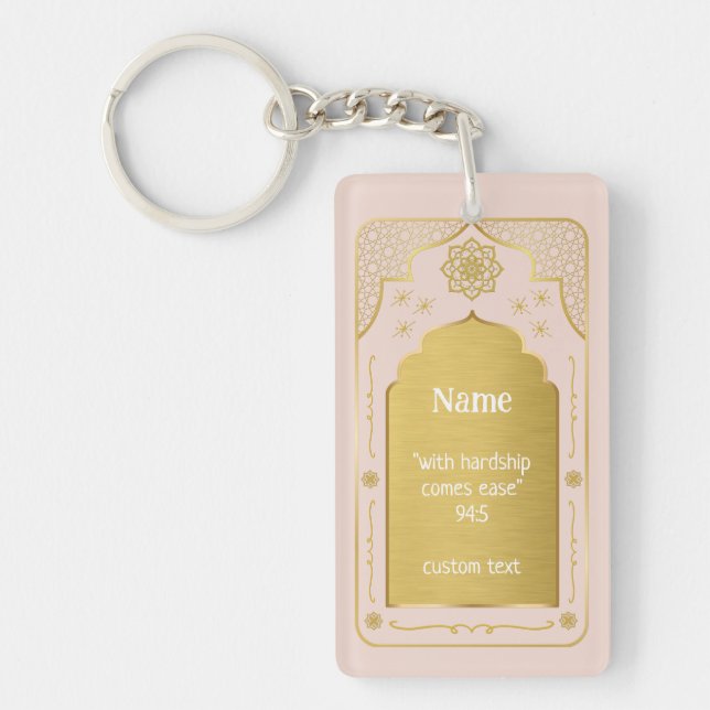 Nom personnalisé Prayer Mat Cadeau, Or rose islami (Devant)