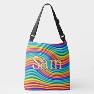 Nom personnalisé Rainbow Pride cross body Sac four