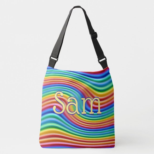 Nom personnalisé Rainbow Pride cross body Sac four (Devant)