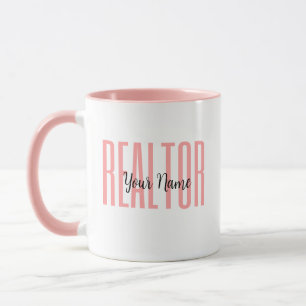 Nom personnalisé Realtor Pink Mug