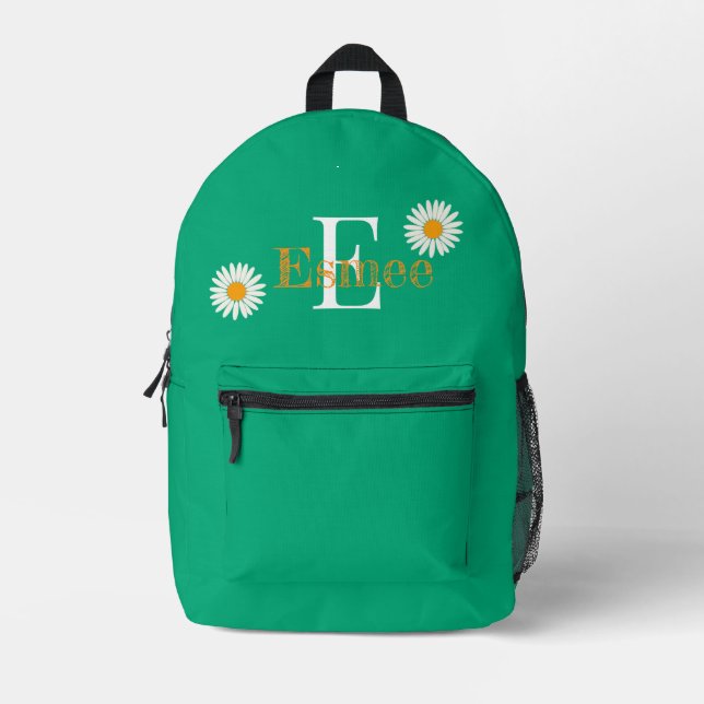nom personnalisé sac à dos vert aquatique avec mar (Recto)