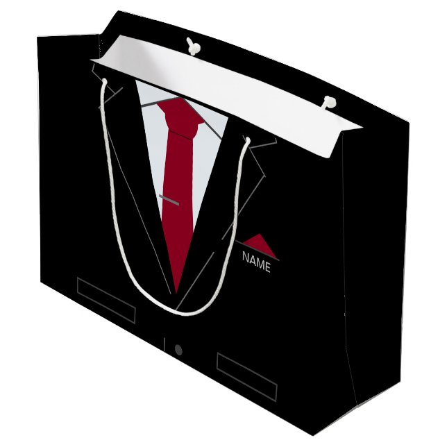 Nom personnalisé Sac cadeau Entreprise Black Costu (Dos Angle)