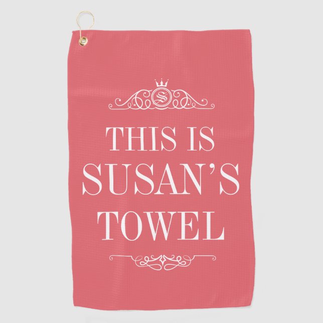 Nom personnalisé | Serviette de golf Monogram (Devant)