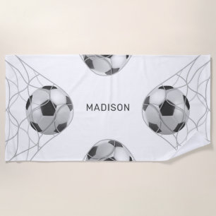 Nom personnalisé Serviette de plage Soccer Goals
