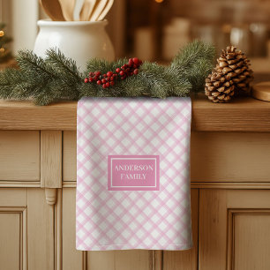 Nom personnalisé Serviette Rose Élégant Minimalist