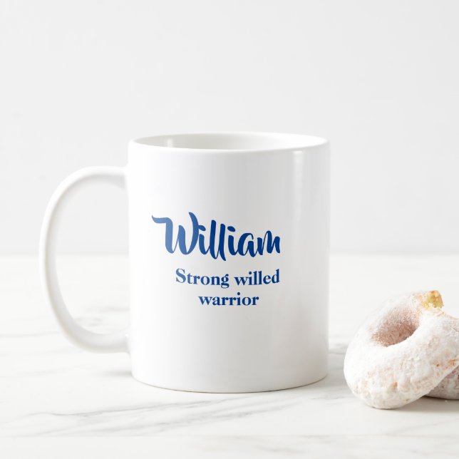 Nom personnalisé Signification Nom William Mug (Avec donut)