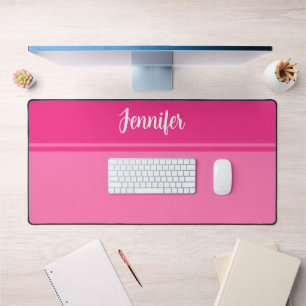 Nom personnalisé simple et joli rose chaud rayé