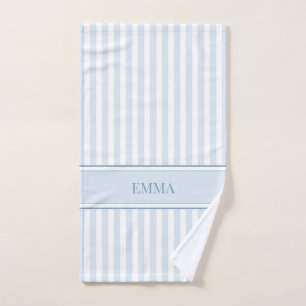 Nom personnalisé simple moderne bleu rayé