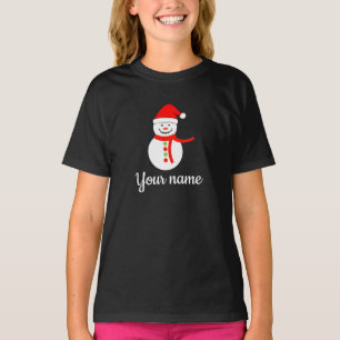 Nom personnalisé Snowman Christmas T-Shirt