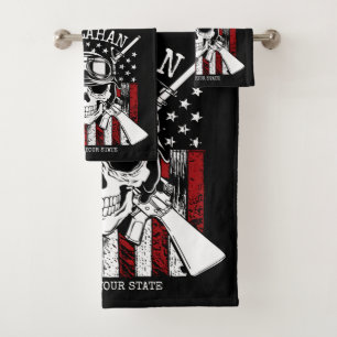NOM personnalisé Soldat Crâne Double Armes USA Dra