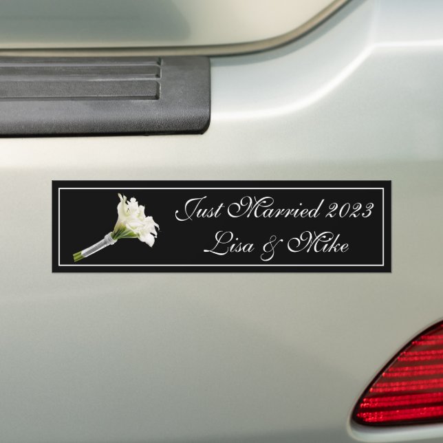 Nom Personnalisé Sticker Bumper Marié (En voiture)