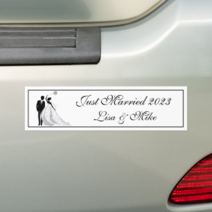 Nom Personnalisé Sticker Bumper Marié