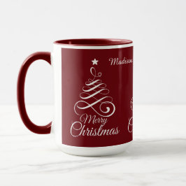 Nom personnalisé Stylisé Arbre de Noël tasses