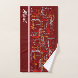 Nom personnalisé sur tout le texte graphique rouge