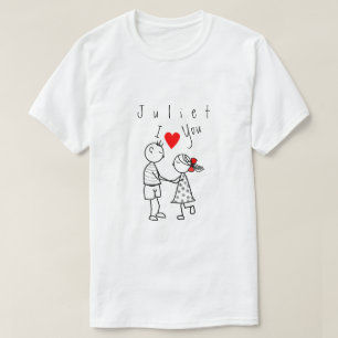 Nom personnalisé T-shirt avec texte - Je t'aime