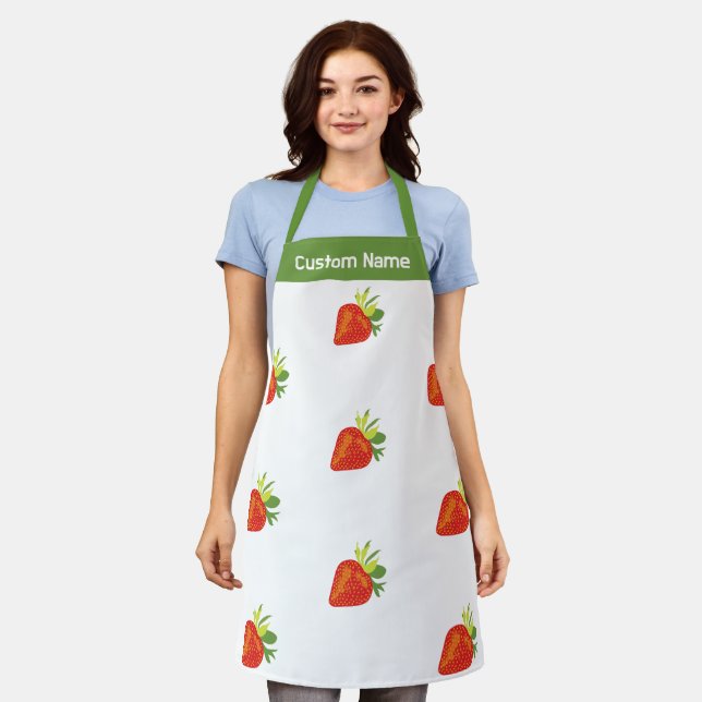 Nom personnalisé Tabliers personnalisés, fraise ro (Porté)