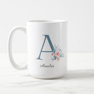 Nom personnalisé tasse initiale avec affirmations