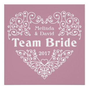 Nom personnalisé Team Bride et affiche mariage de