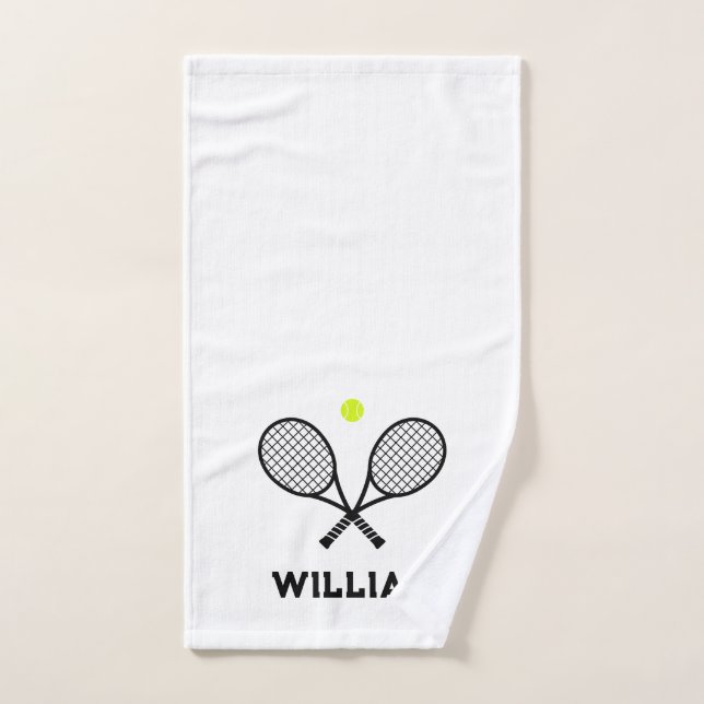 Nom personnalisé Tennis Blanc (Serviette à main)
