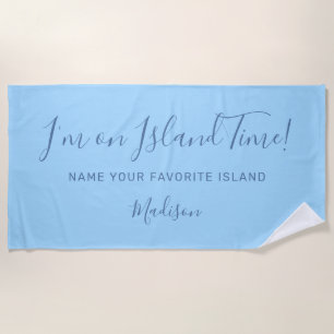 Nom personnalisé & texte serviette de plage