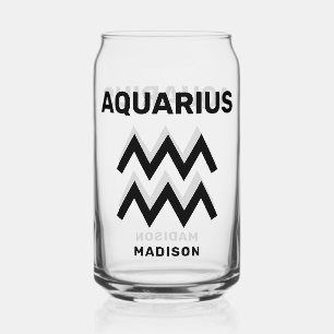 Nom personnalisé / Texte Symbole zodiaque Aquarius